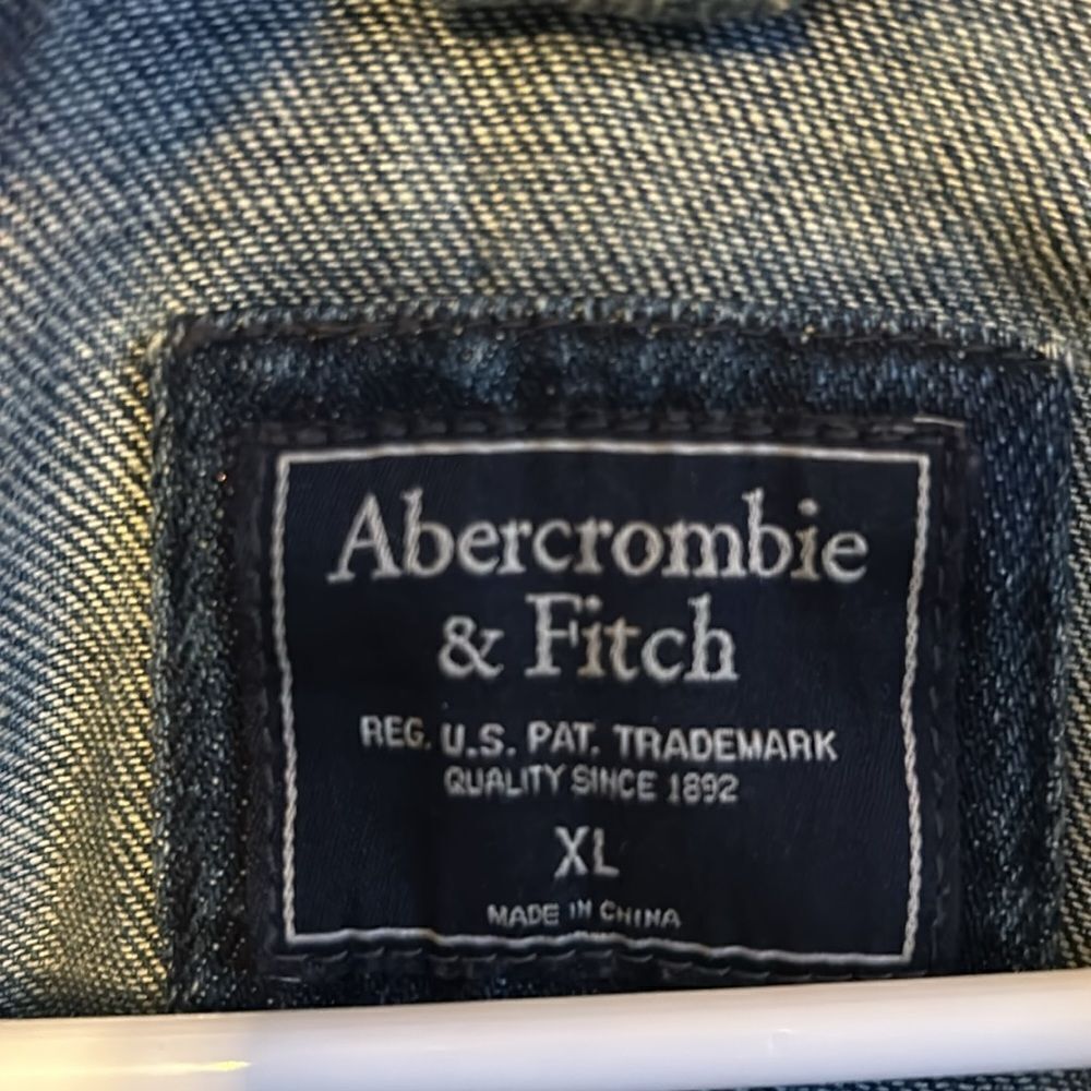Abercrombie & Fitch Jeans Jacket with collar Sz XL - Picture 2 of 9